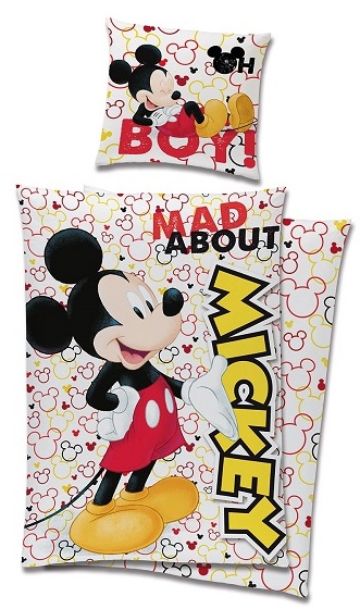 Se Mickey Mouse Sengetøj 150 X 210 Cm - 100 Procent Bomuld hos MM Action