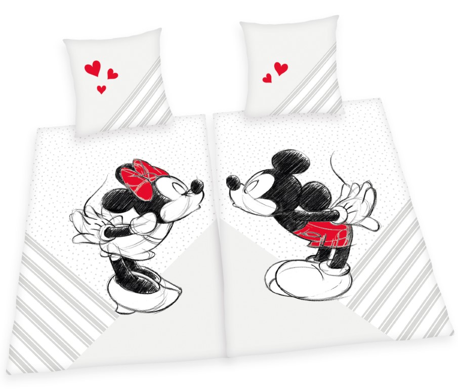 Se Mickey Og Minnie Mouse Sengetøj Partnerpakke- 100 Procent Bomuld hos MM Action