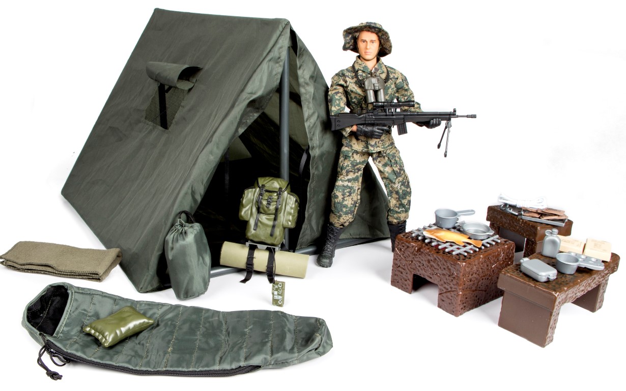 Billede af Militær Telt Camp 1:6 med Action Figur 30,5cm