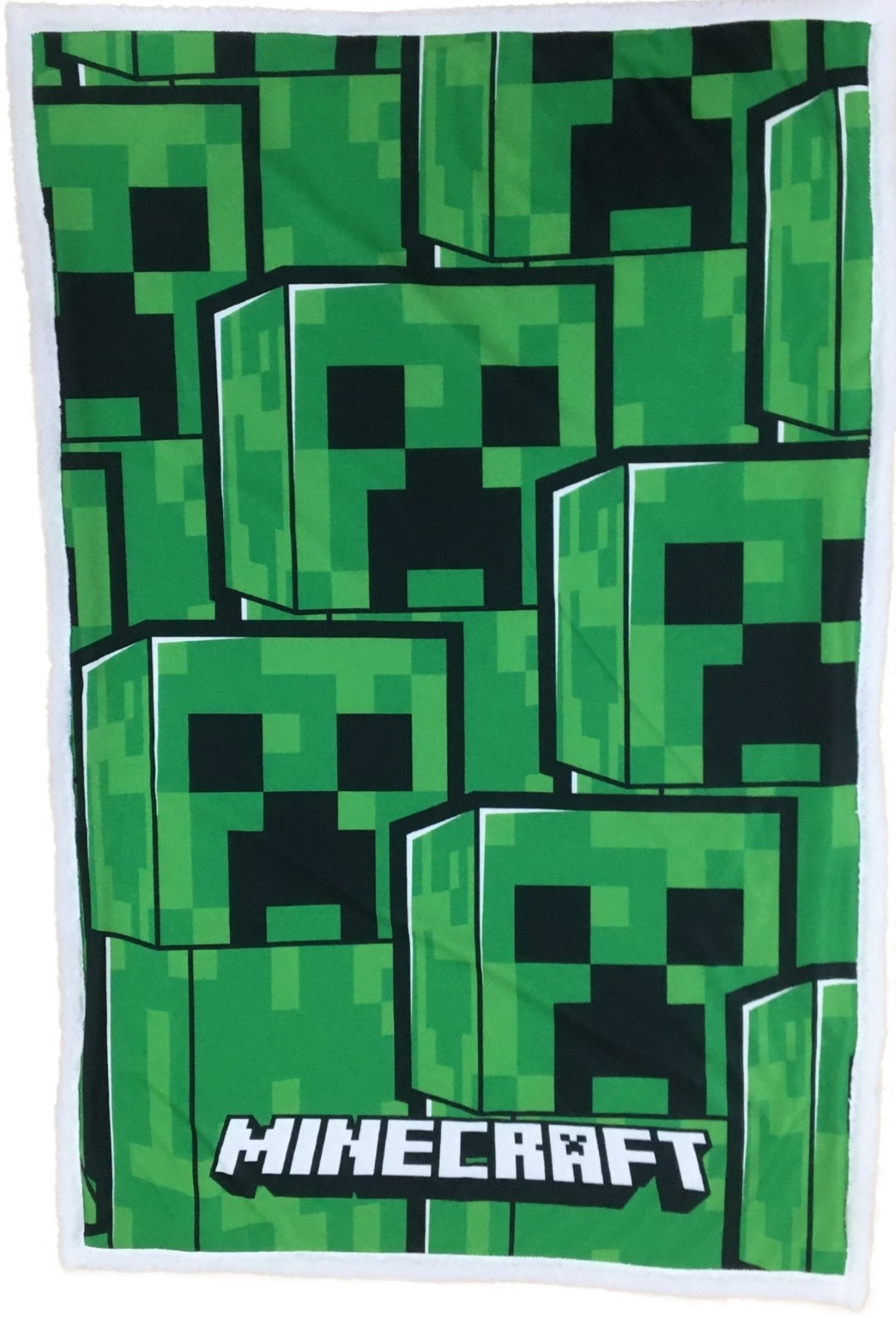 Se Minecraft Sherpa Fleece Tæppe - 100 X 150 Cm hos MM Action