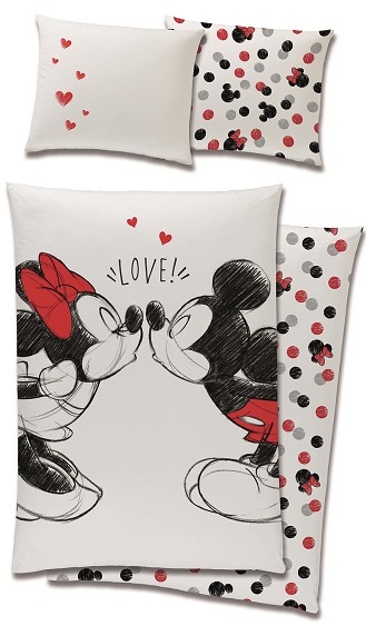 Se Minnie Og Mickey Mouse Sengetøj 150 X 210 Cm - 100 Procent Bomuld hos MM Action