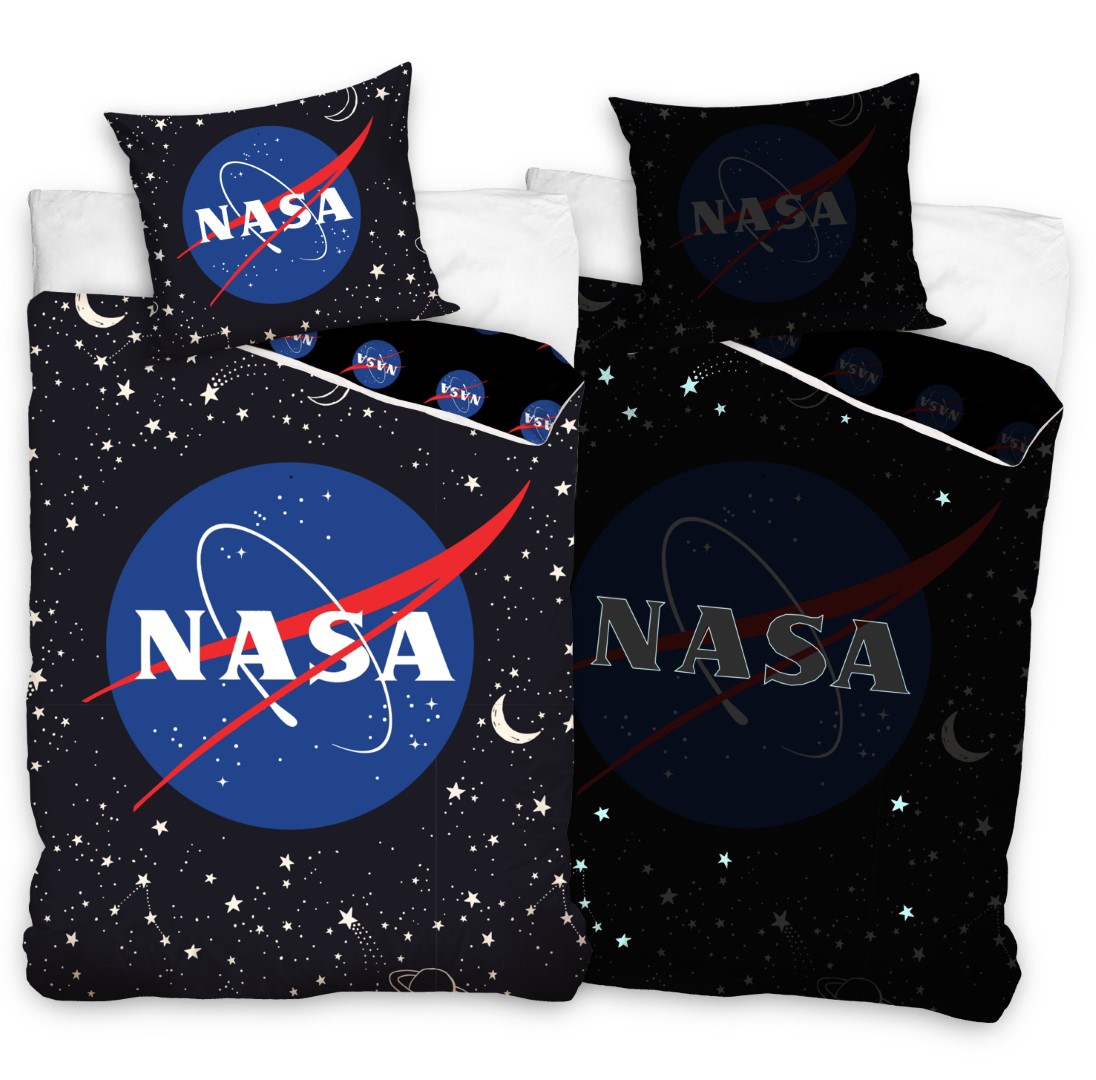 Billede af NASA ''Glow in dark'' Sengetøj 140x200 cm - 100 procent bomuld