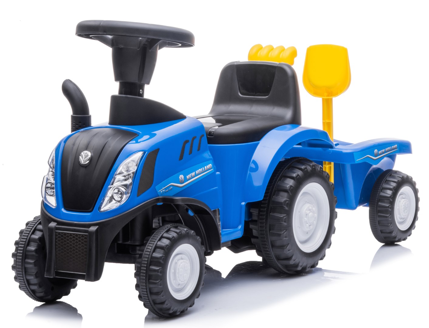 Billede af New Holland T7 Gå-Traktor med Trailer og værktøj, Blå