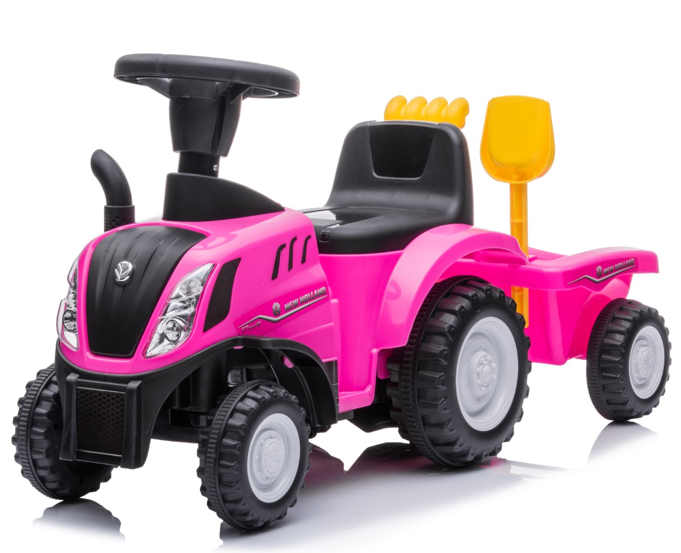 Billede af New Holland T7 Gå-Traktor med Trailer og værktøj, Pink