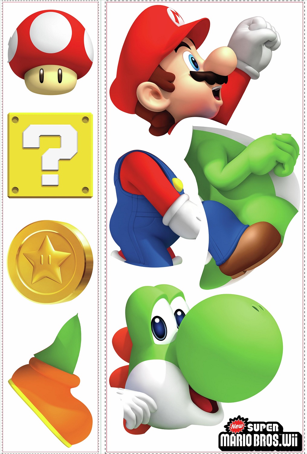 Nintendo Super Mario Bros med og Mario Wallstickers Kr. 299 - på lager til omgående levering