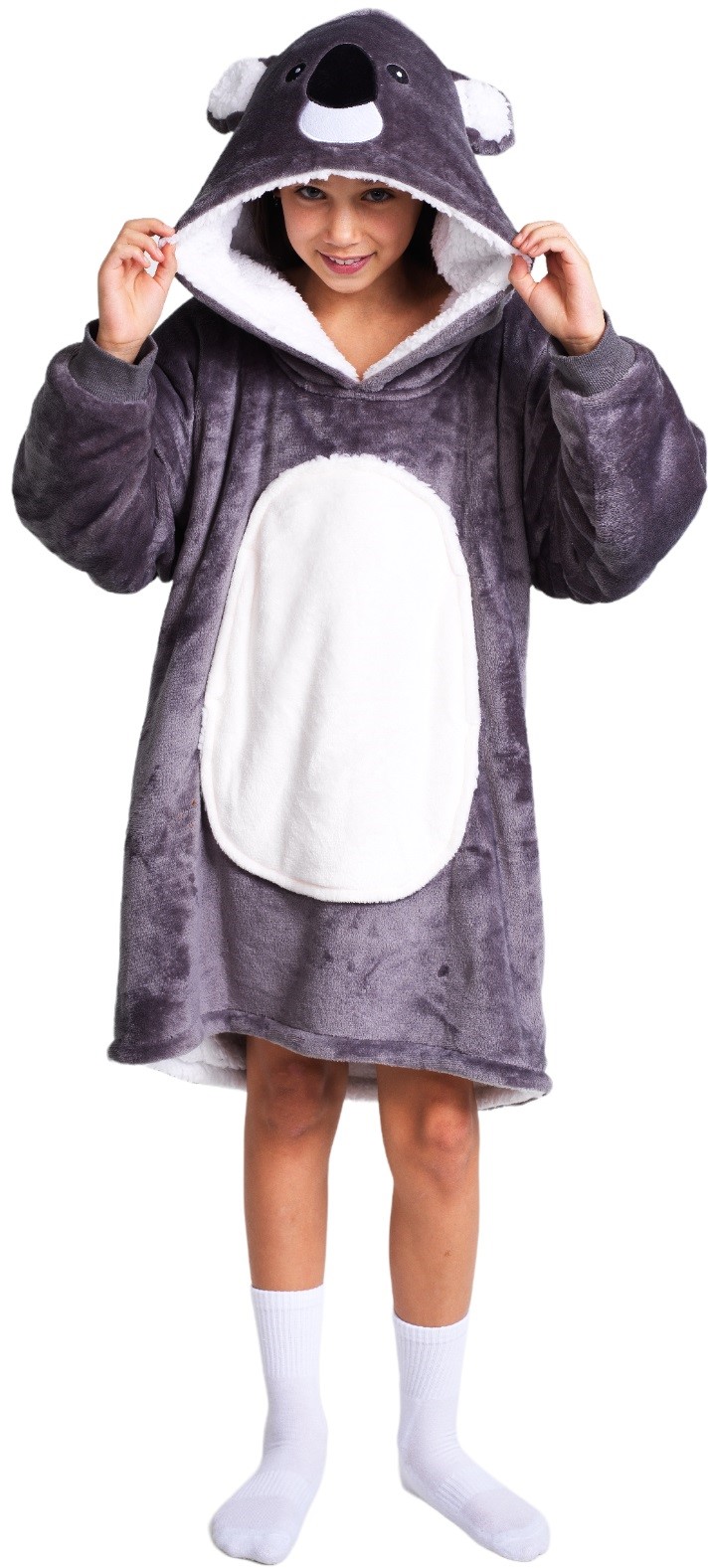 Se Noxxiez Cuddle Hoodiez - Koala, Medium (7-14 år) hos MM Action