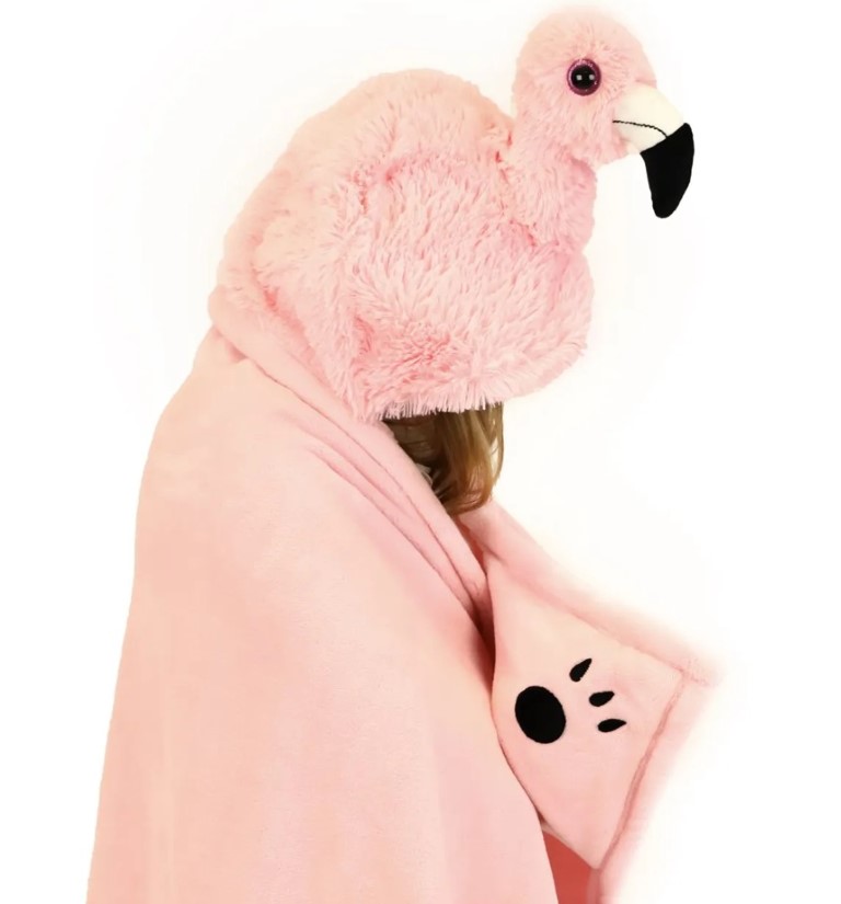 Billede af Noxxiez dyre tæppe med hætte - Flamingo