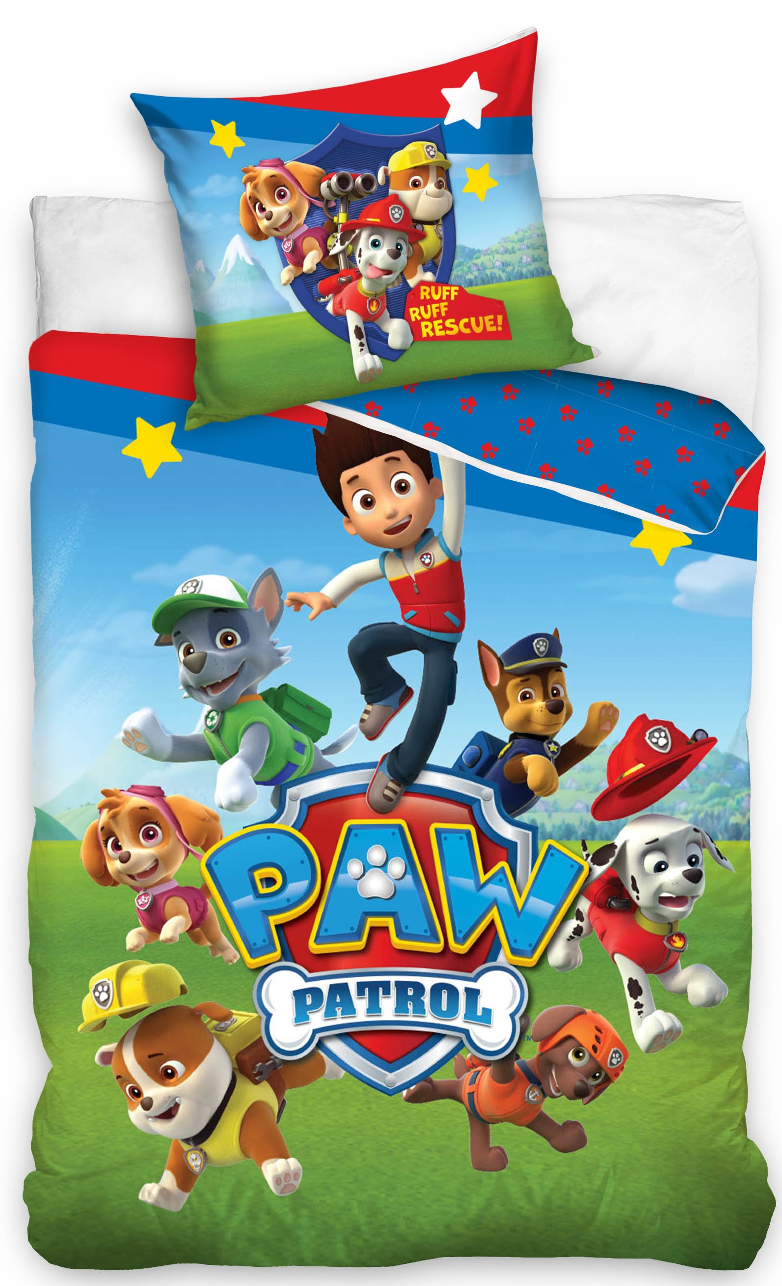 buste Dwelling Afslag Paw Patrol Sengetøj ''Alle samlet'' 140 x 200 cm, 100 procent bomuld Kr.  199 - på lager til omgående levering