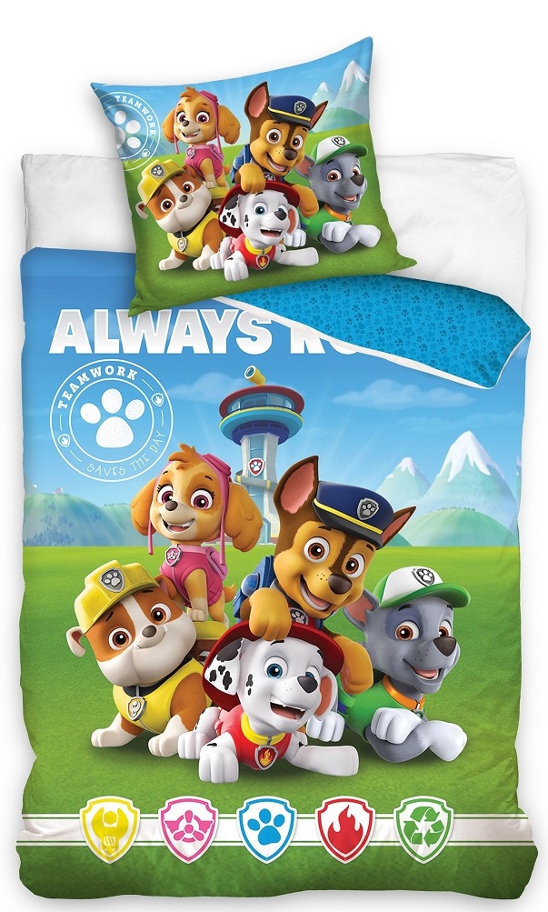 Paw Patrol Team Paw Sengetøj x 210 cm - 100 procent Kr. - på lager til omgående levering