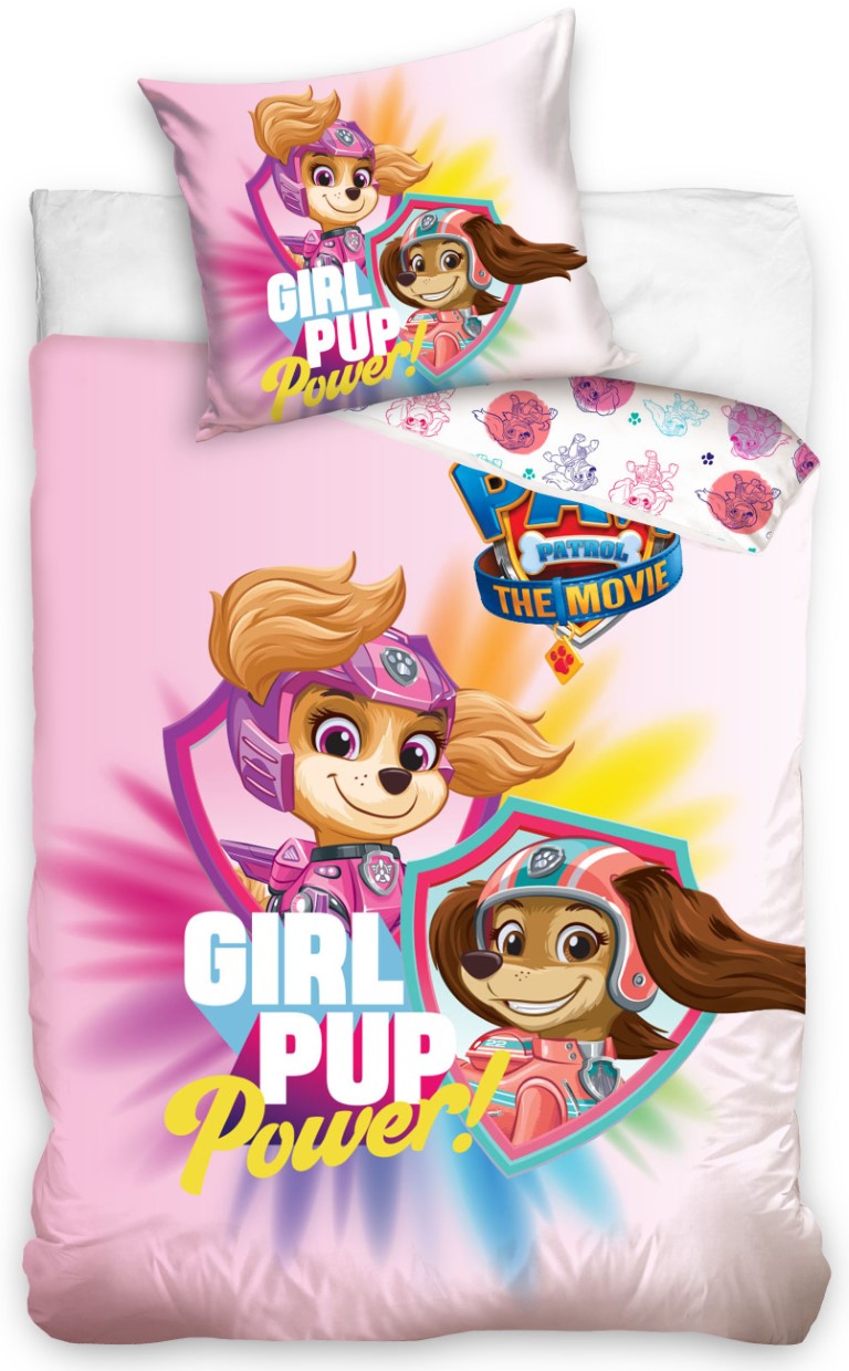 Se Paw Patrol The Movie ''Girl Pup Power'' Sengetøj 140X200cm hos MM Action