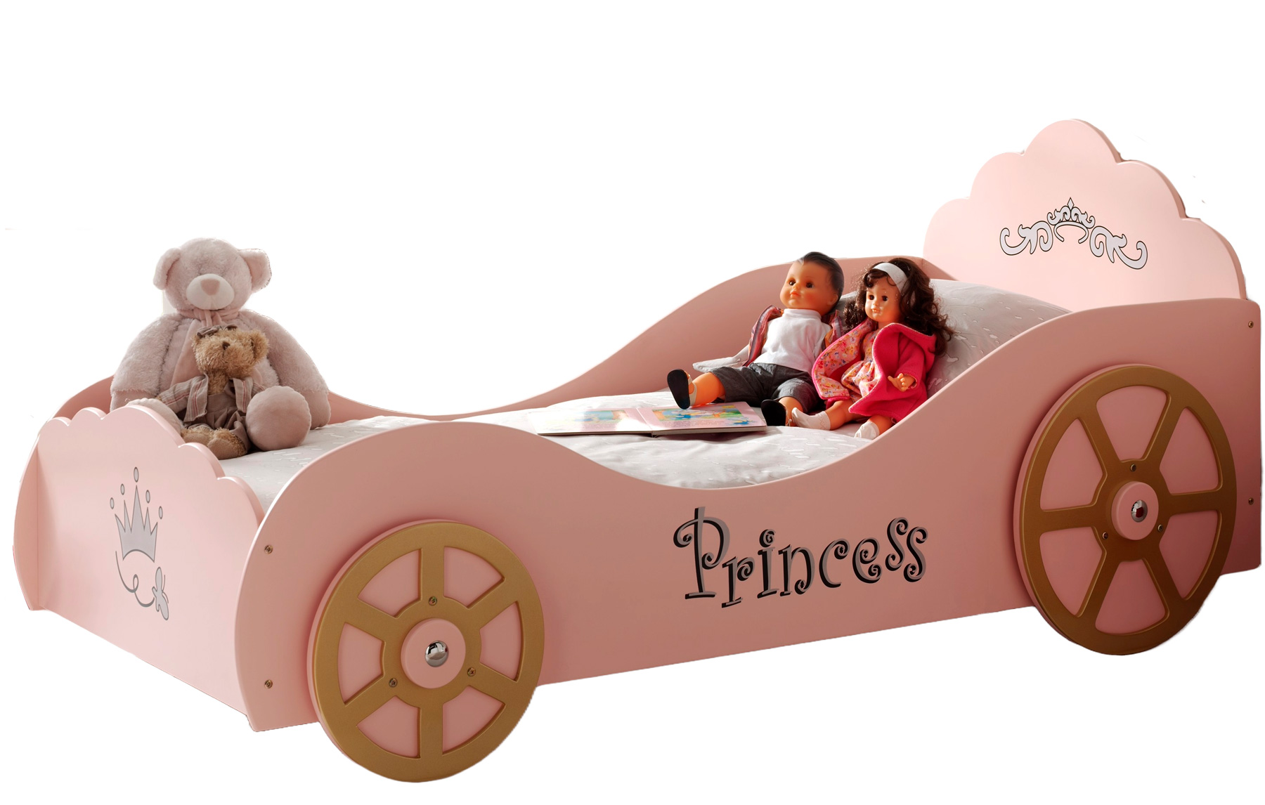 Se Pinky Prinsesse Træ bilseng til børn hos MM Action