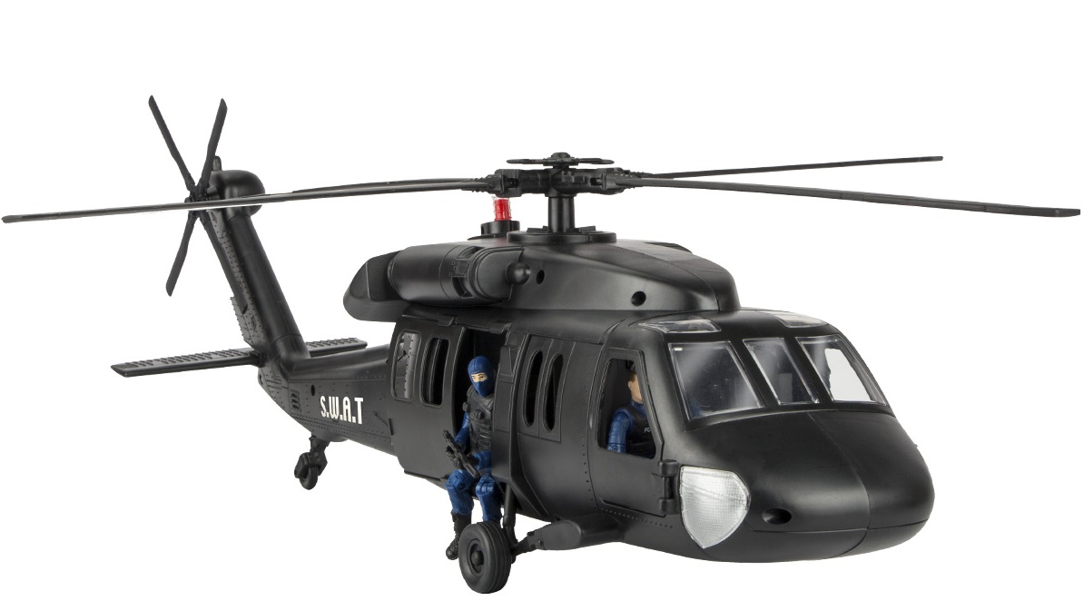 Billede af S.W.A.T. Black Hawk helikopter inkl. 2 actionfigurer 1:18