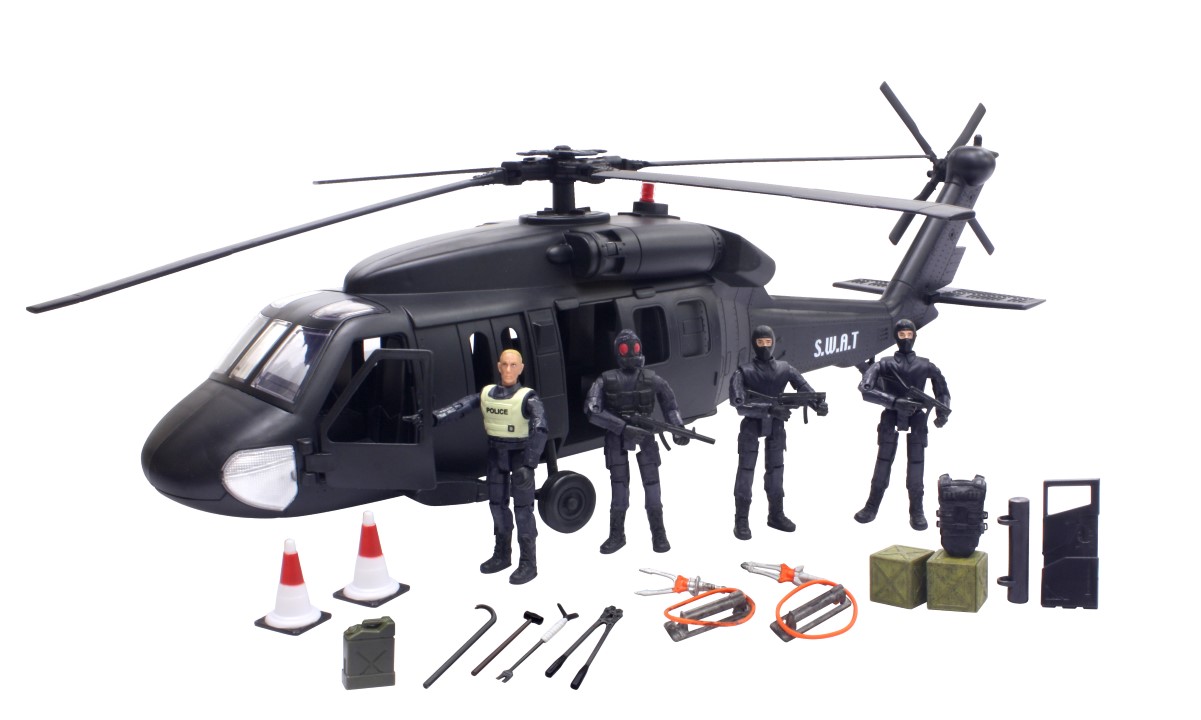 Billede af S.W.A.T. Black Hawk helikopter inkl. 4 actionfigurer 1:18