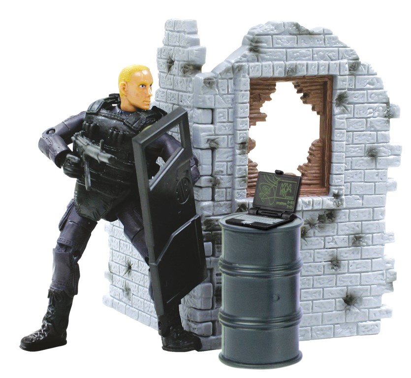 Billede af S.W.A.T. Politibetjent Action Figur med væg Type A 1:18