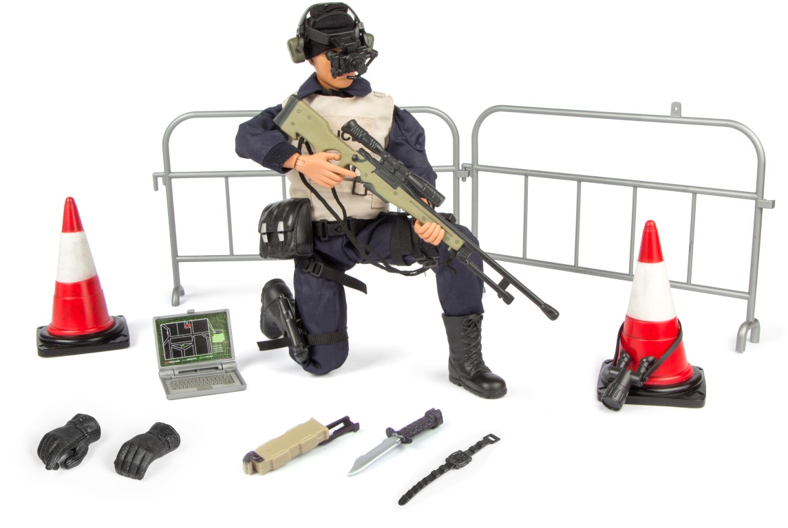 Billede af S.W.A.T. Sniper Politi Action Figur Delux pakke 30,5cm