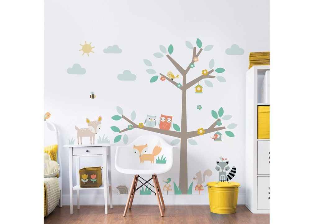 Billede af Skov træ og venner Kæmpe Figur Wallsticker