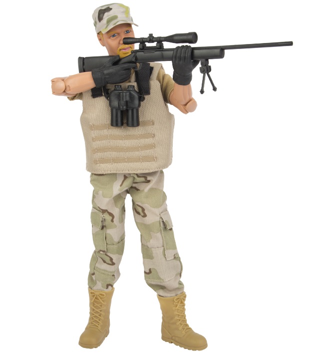 Billede af Sniper Desert Militær Action Figur 30,5cm med tilbehør