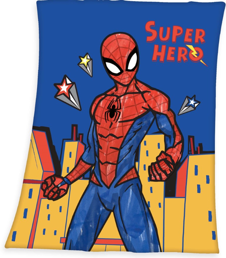 Spiderman Fleece tæppe - 130 x 170 cm