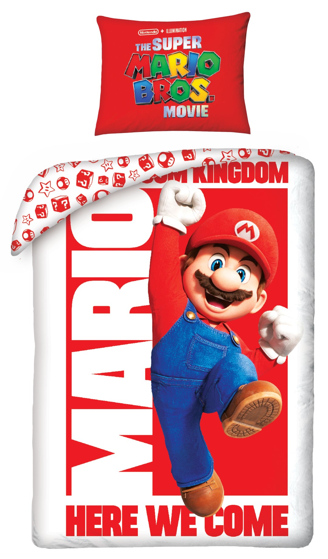 Se Super Mario Bros Movie Sengetøj 140 X 200 Cm - 100 Procent Bomuld hos MM Action