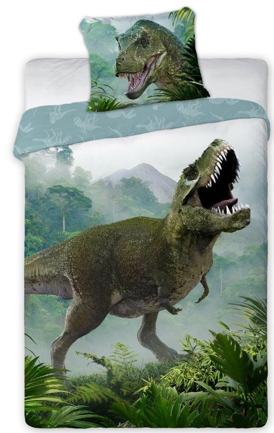 Se T-Rex Dinosaur Sengetøj 140X200 Cm Model 2 - 100 Procent Bomuld hos MM Action