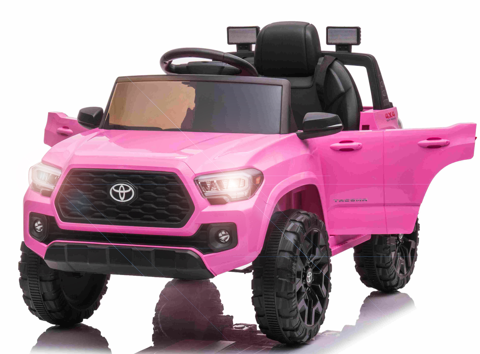 Se Toyota Tacoma ELBil til børn 12V m/Lædersæde og 2.4G Fjernbetjening, Pink hos MM Action