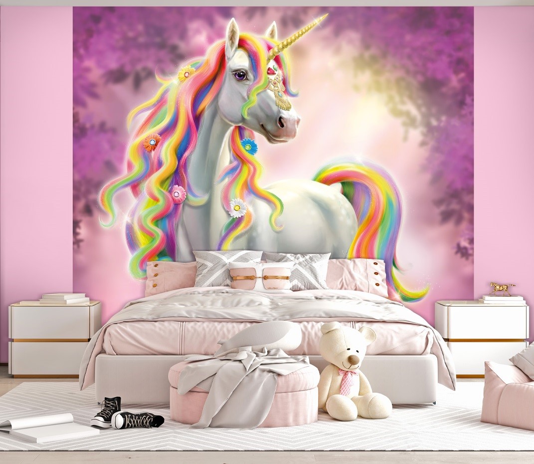 Billede af Unicorn Ædelsten enhjørning tapet 243 x 305 cm