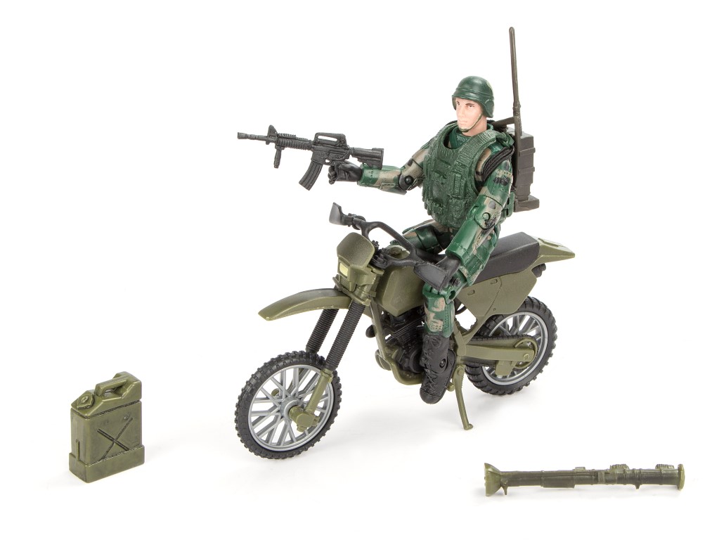 Billede af World Peacekeepers 1:18 Militær Actionfigur + Dirtbike hos MM Action