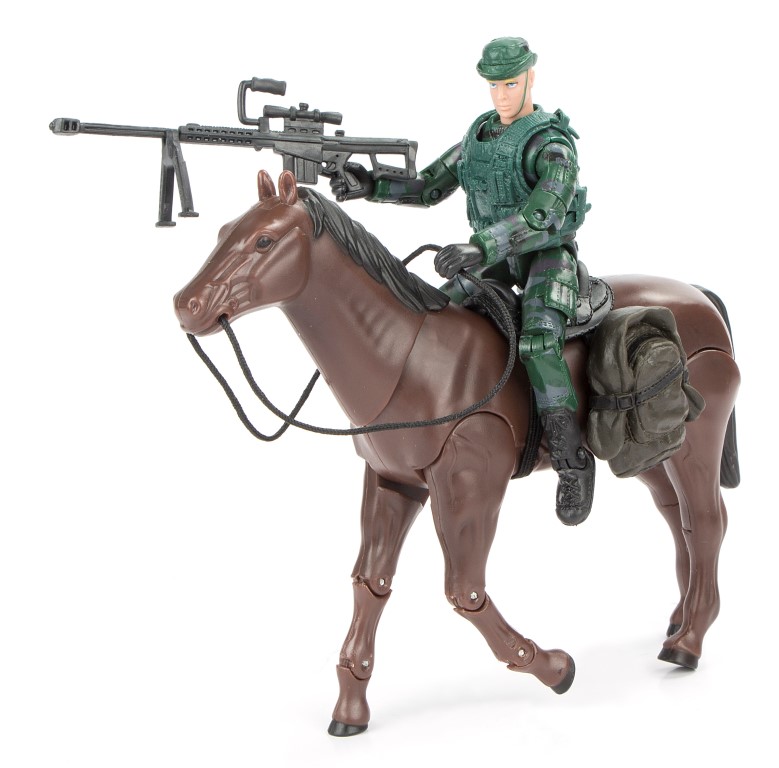 Billede af World Peacekeepers 1:18 Militær Actionfigur + Hest hos MM Action
