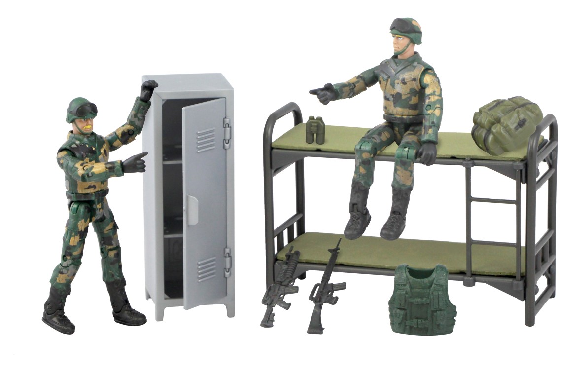 Billede af World Peacekeepers 1:18 Militær Køjeseng m/2 actionfigurer