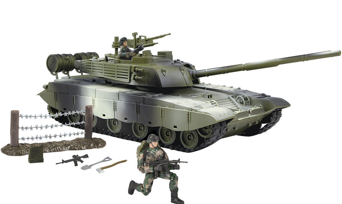 Billede af World Peacekeepers 1:18 Militær Main Battle Tank inkl. 2 actionfigurer