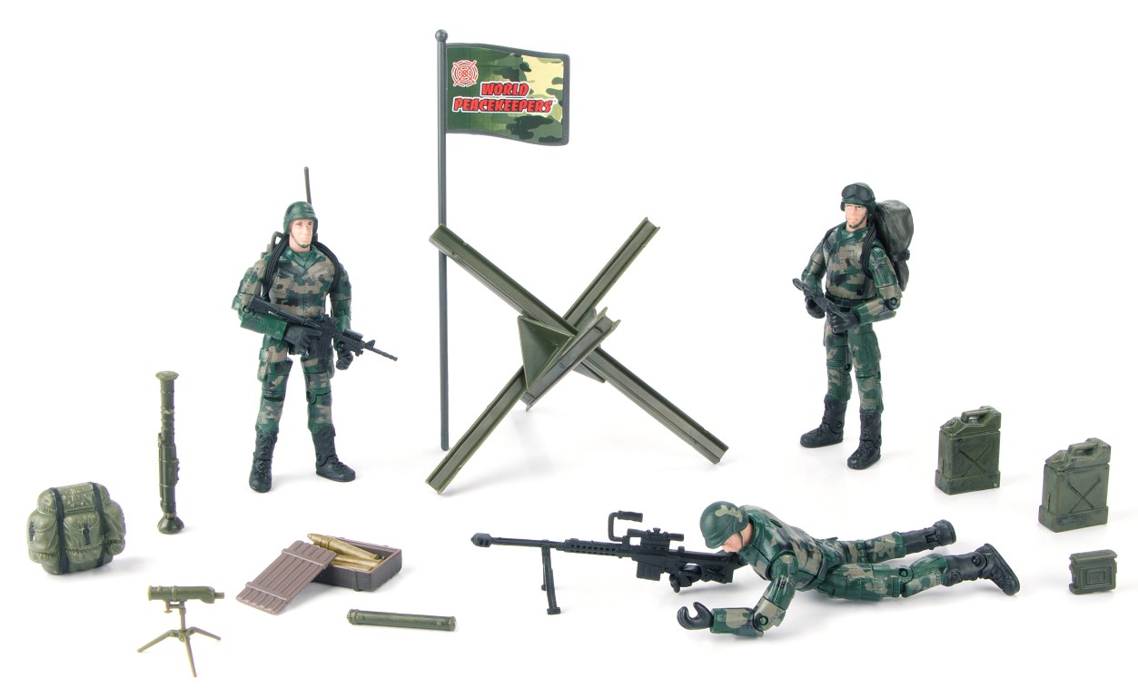 Billede af World Peacekeepers 1:18 Militær Marine pakke m/3 actionfigurer