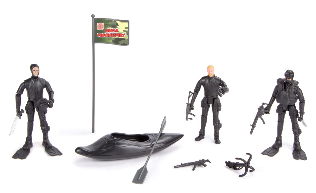 Billede af World Peacekeepers 1:18 Militær Navy Seal pakke m/3 actionfigurer hos MM Action