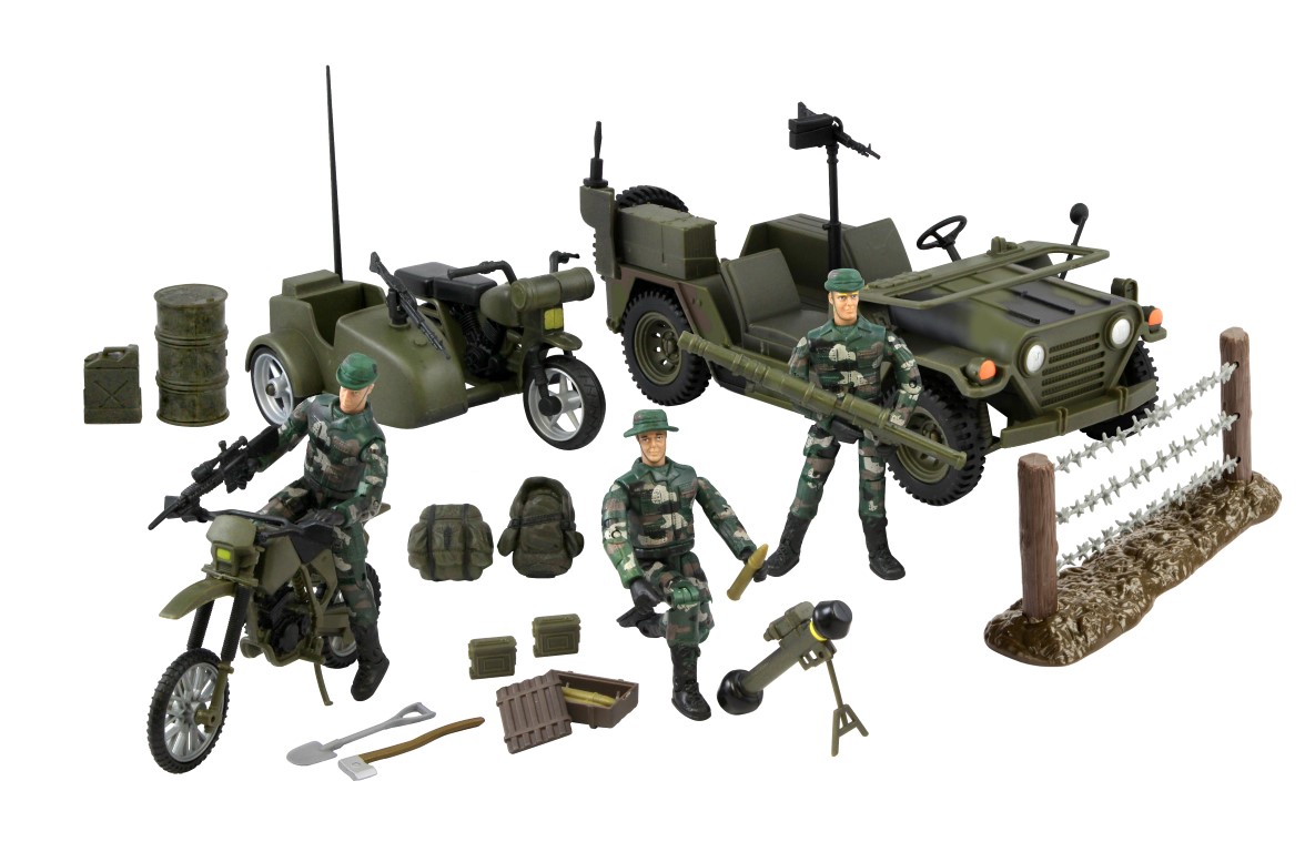 World Peacekeepers 1:18 Militær Patrulje Enhed m/3 køretøjer+figurer