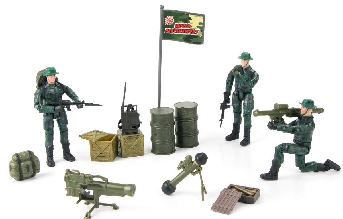 Billede af World Peacekeepers 1:18 Militær Ranger pakke m/3 actionfigurer hos MM Action