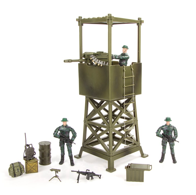 Billede af World Peacekeepers 1:18 Militær Udkigstårn m/3 actionfigurer