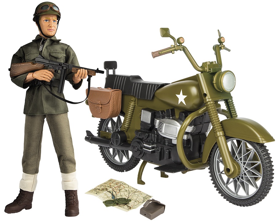 Billede af WW2 Militær Motorcykel med Action Figur 30,5cm