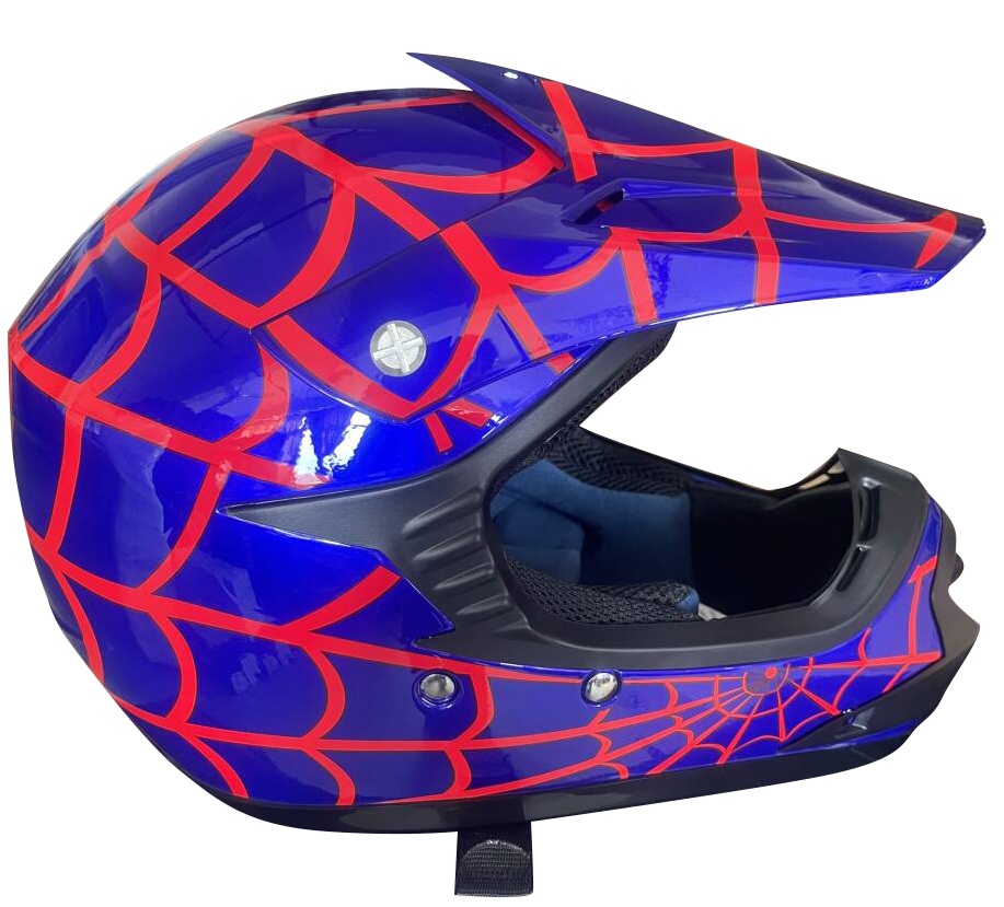 Børne Crosser Hjelm SpiderBlue str. S (ny model)