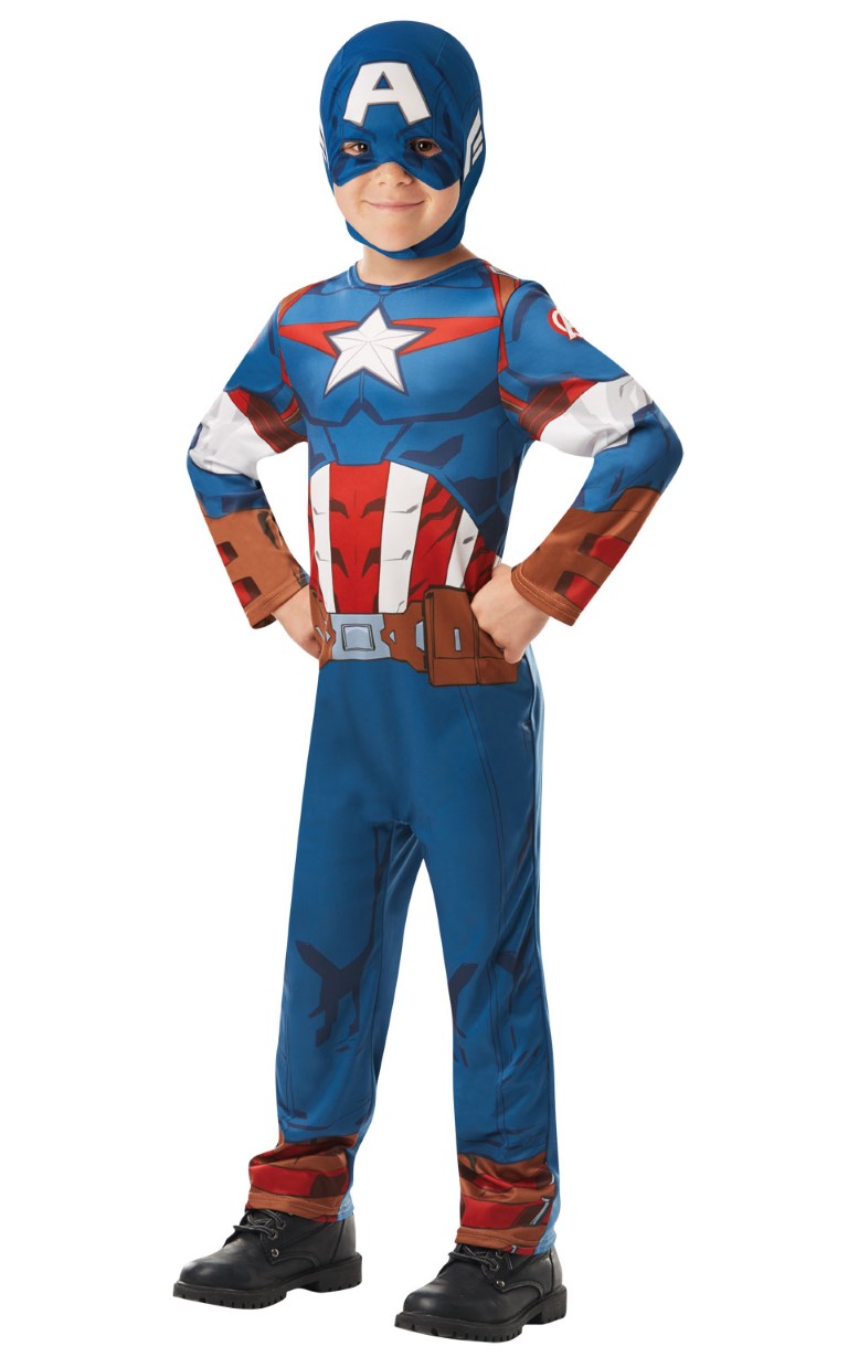 Se Captain America Classic Kostume Udklædningstøj (3-9 år)(Str. 128/L) hos MM Action