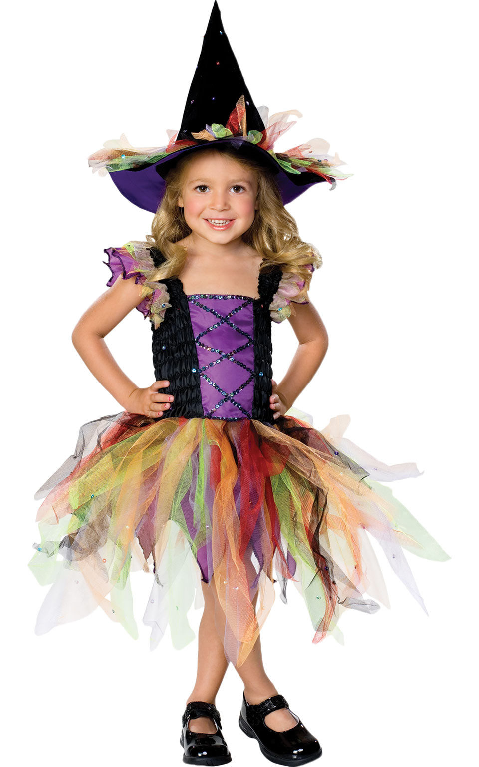 Billede af Glitter Heks udklædningstøj til børn(Str. M)