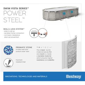 Bestway  Power Steel  Swim Vista II 549 x 274 x 122 cm m/pumpe, stige m.v.-10