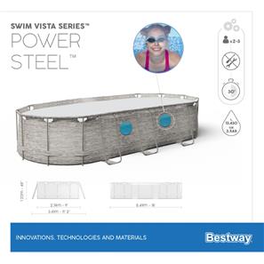 Bestway  Power Steel  Swim Vista II 549 x 274 x 122 cm m/pumpe, stige m.v.-9