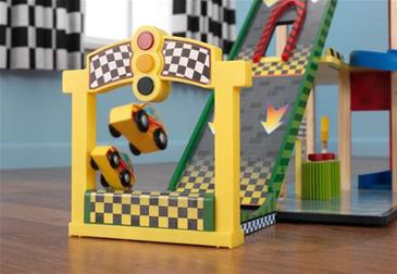  Kidkraft Træ Mega Ramp Racer Garage sæt-7