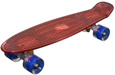 MCU-Sport  Rød Transparent LED Skateboard m/LED Lys + ABEC7