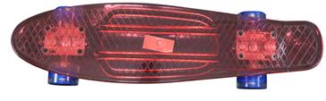   MCU-Sport  Rød Transparent LED Skateboard m/LED Lys + ABEC7-3