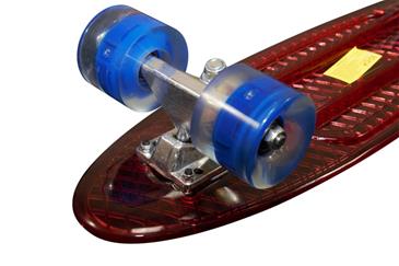   MCU-Sport  Rød Transparent LED Skateboard m/LED Lys + ABEC7-4