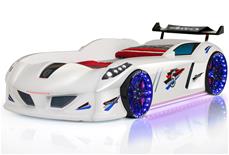 Speedy Turbo Tech Bilseng med LED-Lys og Lydpakke, Hvid