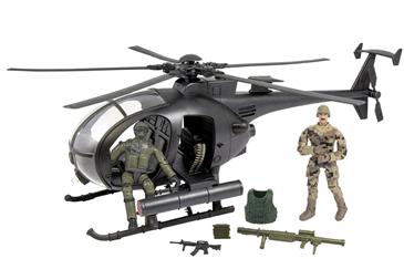  1:18 Militær Kamp Helikopter inkl. 2 figurer