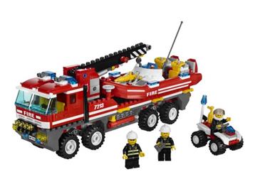 7213 - Terrængående brandbil og sprøjtebåd (Lego CITY)