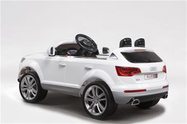 Audi Q7 Hvid Elbil til Børn 12V m/2.4G fjernbetjening, Gummihjul-11
