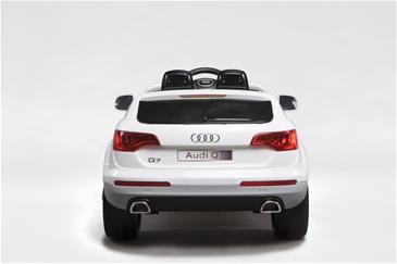 Audi Q7 Hvid Elbil til Børn 12V m/2.4G fjernbetjening, Gummihjul-12